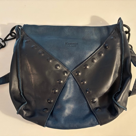Hammitt Handbags - Hammitt Navy & Black Studded Leather Crossbody
